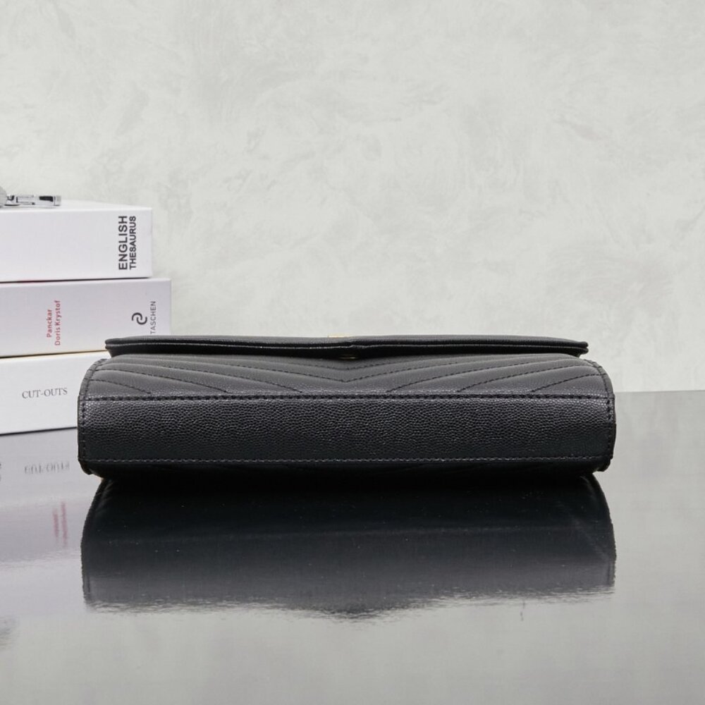 Yves Saint Laurent Grain De Poudre Matelasse Chevron Monogram Chain Bag - Picture 4 of 9